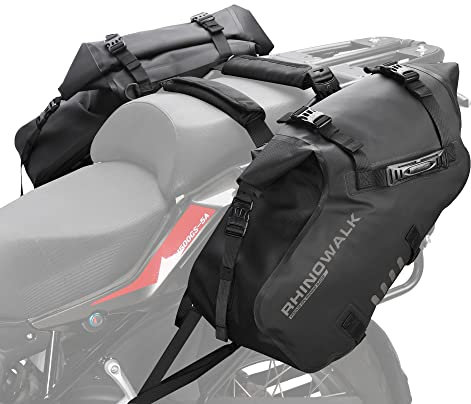 Rhinowalk Motorcycle Saddle Bags Waterproof Anti-Vibration Motor Side Bags Shoulder Bag Motorbike Panniers 28L(14L*2) for Most Adventure and Sport Bike Motorcycle Racks, 1 Pair