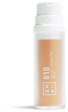 3INA MAKEUP - The 3 in 1 Foundation 610 - Gelb Foundation 3 in 1 mit Unterton Gelb - Grundierung Concealer & Foundation - Foundation mit SPF15 & Vitamin C - Vegan - Cruelty Free