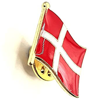 SNS Components Metall Anstecknadel mit dänischer Flagge, Rot, Klassisch