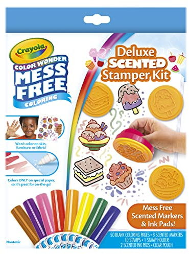 Crayola Color Wonder Mess Free Coloring Set, 50 Blank Coloring Pages, Scented Color Wonder Stamps and Markers, Refill Set