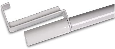 Deco-Raum Gardinenstange ausziehbar Weiß Länge 90-130 cm Spannvitrage für Fenster Spannstange auf den Fensterflügel Durchmesser 9mm Metall