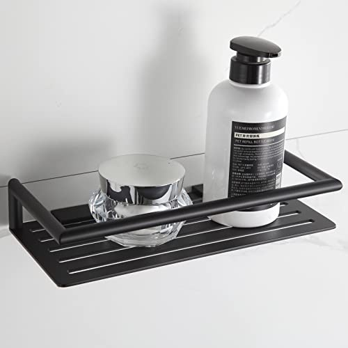 Wall Mounted Bathroom Shower Organiser Shelf Bottle Basket Matt Black or Chrome Verso (Matt Black)