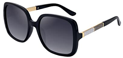 SQUAD Sonnenbrille Für Damen Quadratisch Größe Groß Fashion silberner Glitzer 100% uv400-schutz