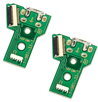 MOUDOAUER 2 x USB-Ladeanschluss, 12-polig, Leiterplatine, JDS-040, für PS4 Pro Controller, Gaming-Geräte, Zubehör
