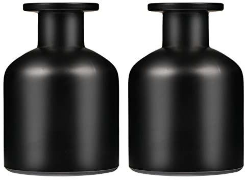 Warmhm 2 Stück Glasdiffusorflaschen-Set Zylindrische Fragrance Diffuser 150ml Duftdiffusor Kleine Glasvase Vasen Für Schwarze Vasen Leere Diffusorgläser Glasflasche Parfümflaschen Leere Flasche