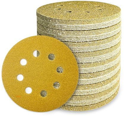 80 Stück 125mm Schleifpapier Klett 8 Loch schleifscheiben Set, für Rund Exzenterschleifer, Körnung 60-800 für Holz Metall und Farbe
