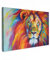 MuchoWow© Bild auf Leinwand Groß 120x80 cm XXL Schlafzimmer Bilder Wand Deko Wohnzimmer Modern Wanddeko Bilderwand Geschenk Kunstdruck - Bunt - Löwe - Tiere - Ölfarbe - Regenbogen
