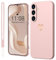 Mitetabo Silikon Hülle für Samsung Galaxy A54 5G - Dünn, Kratzfest, Rosa mit Gold Liebesherz