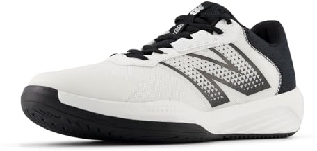 New Balance Men's 696 V6 Tennis Shoe, White/Black, 9.5