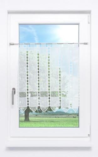 LYSEL Scheibengardine Kreuzchen Design (Bx H) 80cm * 60cm Weiß/Rohweiß