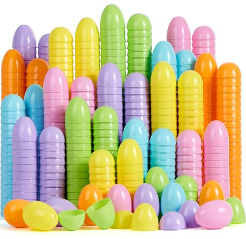 JOYIN 3.15 Pastel Easter Eggs, 25PCS Large Plastic Eggs, Empty Colorful Fillable Eggshells for Easter Hunt, Party Favor, Basket Stuffers Filler, Classroom Prize Supplies