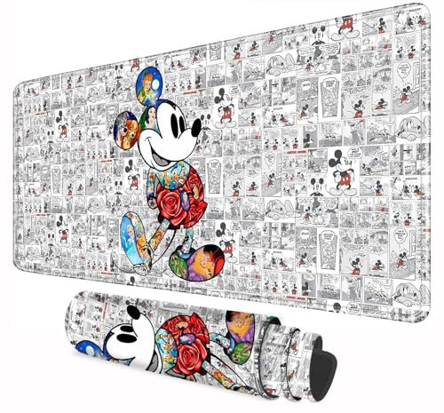 Lucen Blais Mouse Pad Cute Character Design Stitched Edge Mousepad Non-Slip Rubber Desk Pad Funny Table Mat for Gaming and Gift(13.8 x 31.5 Inch)