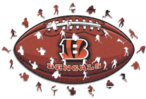 Iconic Puzzles, Cincinnati Bengals Crest, 100% ökologisch nachhaltiges Holzpuzzle mit offizieller Lizenz, Größe L, 500 Teile