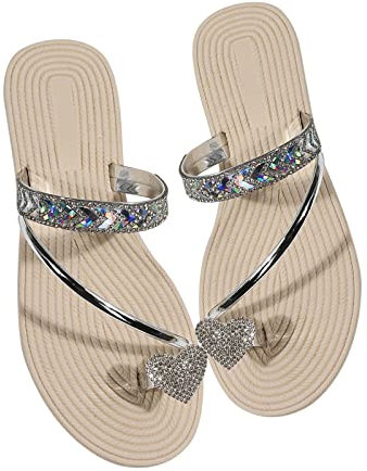 Infradito Donna Eleganti da Casa, Eleganti Gioiello Comodi Bohemia Sandali Piatta Spiaggia Infradito Sandali Aperte Slip-on Bassi Gladiatore Sandalo Casual Comodi Suola Pantofole Piscina Antiscivolo