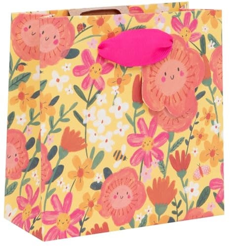Glick Luxury Small Gift Bag - Happy Garden for Birthdays, 140x140x60mm