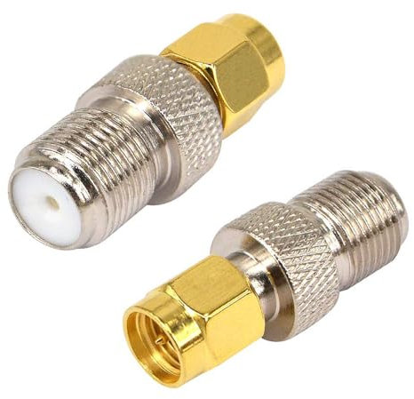 SEIWEI Lot de 2 adaptateurs coaxiaux de type F vers SMA - Convertisseur coaxial RF pour radio FM, antenne DAB, modems WiFi