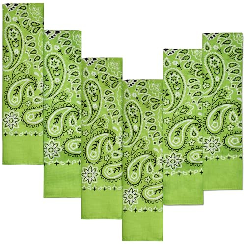 EVERY-VILLE Cotton Bandana Scarf Neckerchief For Men Women Cowboy, 6 Pack | Gift-ready packaging, perfect for country concerts, festivals and western outfits, a stylish accessory for everyday wear