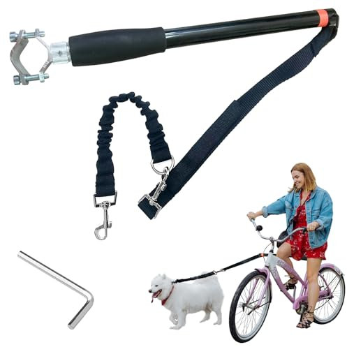 Fahrradleine Hund, Fahrrad Hundeleine für sicheres Radfahren, Einziehbare Hundeleine Übungsleine, Hände Frei Hundeleine, Hundelaufleine für Fahrradhalterung, Verstellbare Fahrrad Leine für Hunde