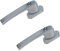 BASI | 2er Set Fenstergriff abschließbar | Farbe Weiß oder Silber | Aluminium | Balkontürgriff | Kindersicherung | Stiftlänge 35 mm | Griff für Fenster Terassentür | 2 Stück | 4 Schlüssel