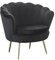 Dynamic24 Muschelsessel Samt Schwarz Relaxsessel Polstersessel Ohrensessel Loungesessel