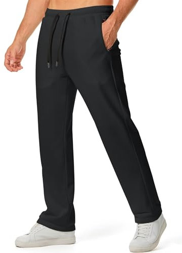Meilicloth Yogahose Herren Jogginghose Baumwoll Yoga Hosen Herren Sweatpants Lang Baggy Herren Trainingshose Sporthose Freizeithose Klassische Jogger Mens Pants Trousers Dunkelgrau L