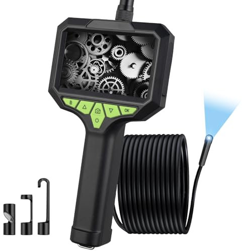 BINTA Endoskopkamera mit Licht 5M Kanalkamera Rohrkamera mit 6 LEDs 4.3 LCD-Display 1080P HD IPS IP67 wasserdicht Inspektionskamera mit 3X Zoom Halbstarres Kabel 16.5FT