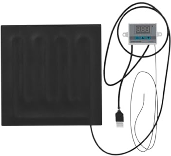 Qianly Digital Thermostat Controlled Heating Pad for Reptiles, Portable Heat Mat for Geckos And Frogs, 22cmx22cm