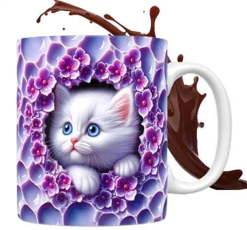 Tasse À Café Pour Chat,chat Tasse En Céramique 11oz,Tasse À Café Mug Mignon Chat,Tasse Mug Cadeau Frère Anniversaire Créative Tasse De Chaton,pour Offrir Aux Amoureux Des Chats