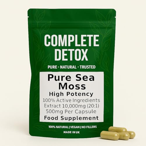 Sea Moss Capsules Extract High Strength 10000mg - Sea Moss Supplement 120 Capsules High Potency - UK Made - Vegan - No Filler Or Binders