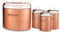Kitchen Bread Bin & Tea Coffee Sugar Canisters Storage Set with Airtight Bamboo Lided Jars Tins Oval Shape Space Saver Storage Set Caravan Camping Easy Storage Lightweight Counter Set - Rose Gold