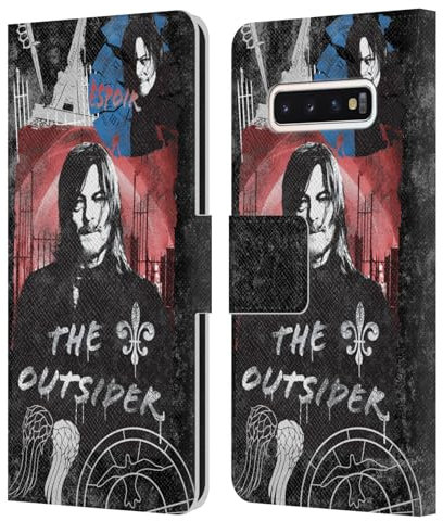 Head Case Designs Offizielle The Walking Dead: Daryl Dixon Der Außenseiter Grafiken Leder Brieftaschen Handyhülle Hülle Huelle kompatibel mit Samsung Galaxy S10