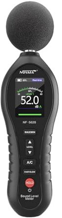 Digitaler Schallpegelmesser, A/C-gewichteter Dezibelmesser, 30 bis 130 dB SPL-Messgerät, MAX/MIN-Datenspeicherung, automatischer Abschaltalarm, Geräuschmesser, Klassenzimmer,