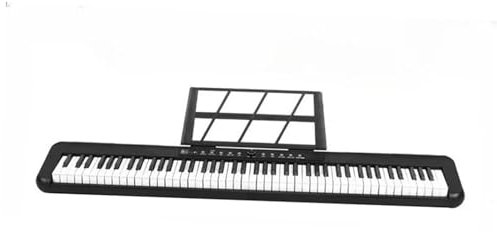 Pianola Per Tastiera Organo Elettronico Professionale A 88 Tasti Pianoforte Elettronico Portatile Tastiera Musicale Per Principianti Adulti(Bk,Set1)