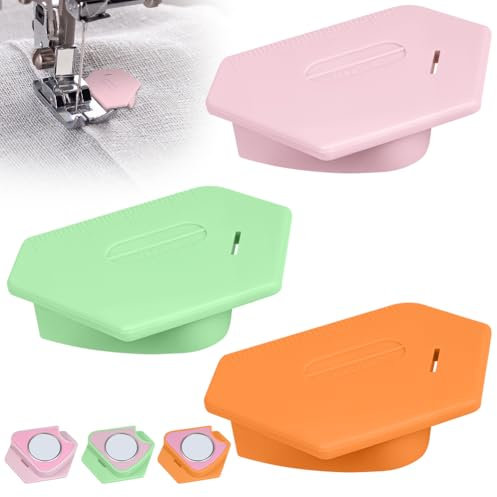 HOTUT Magnetische Nahtführung Magnetischer Nahtführer, 3 Stück polygonale Magnet Nahtführung mit Skala, Nähzubehör Für Nähmaschine, Magnetic Seam Guide für Präzises Nähen und Säumen