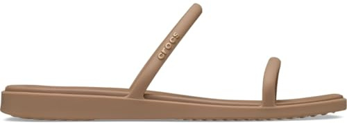 Crocs Damen Miami Two Strap Flache Sandale, Milchschokolade, 41 EU