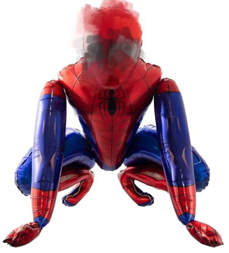 ZZX Balloon 3D Spider Birthday Decoration Balloon, 6pcs (1 Head, 2 Hands, 2 Legs), Biodegradable Aluminium Foil, Boys' Theme, Perfect for Boys' Birthday Parties