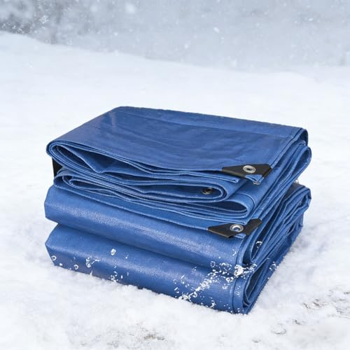 Tarpaulin Heavy Duty 1.5 x 2.2 m Heavy Duty, Pe Material, Waterproof Tarp Sheet Cover Groundsheet Reinforced Edges, with Eyelets for Car, Pool, Caravan, Garden, Blue