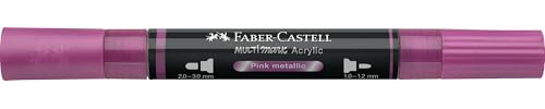 Faber-Castell Multimark Acryl Dual Marker Farbe 290, Pink Metallic, Art Set Supplies Acrylmarker Stift auf Wasserbasis, doppelseitig, fette & feine Spitze, Kunstmarker, Malstifte, Textmarker
