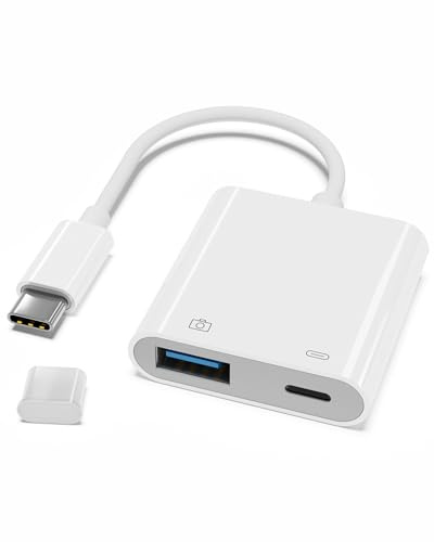 YOFEEPOP USB-C OTG Kamera Adapter mit 30W PD Laden für iPhone 17/16/15 | OTG-Adapter kompatibel mit iPad, Android-Smartphones und Tablets • USB 3.0 für USB-Sticks, Tastaturen und Mäuse