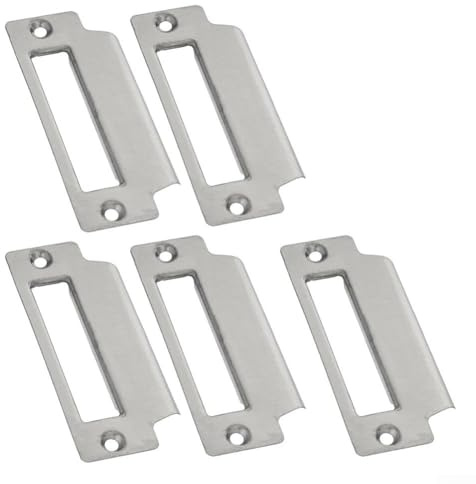 Stainless Steel Door Strike Plate 5 Pack 100x30mm Brushed Finish Latch Reinforcement to Repair Damaged Door Frame Parts Silver