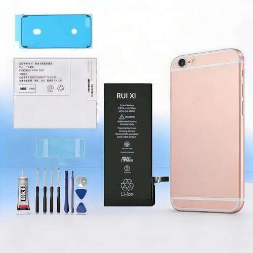 RUI XI compatible For iPhone 6/6 Plus/6S/6S Plus LCD Display Touch Screen Digitizer Full Assembly Replacement Screen Repair Kit battery + Free Tools (For iPhone 6S Battery)
