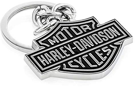 Harley-Davidson Bar & Shield Metal Key Chain - Black & Silver by Harley-Davidson