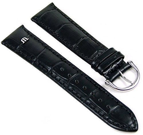 MAURICE LACROIX Uhrenarmband Kalbsleder Kroko-Optik schwarz 20893S, Stegbreite:20mm