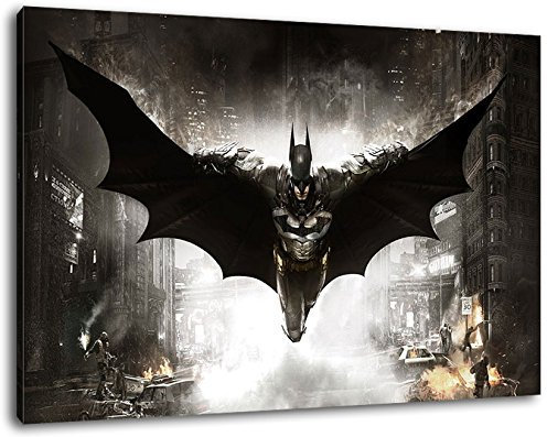 PrintArtGalery Batman Arkham Leinwandbild auf Holzrahmen gespannt Größe: 120x80 cm