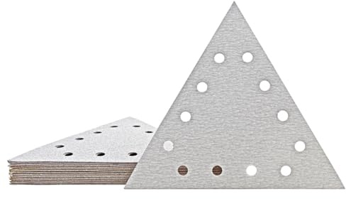 MioTools Shark Schleifscheiben 290 x 250 mm, 12-Loch (25 Stk.) K240 | f. Trockenbauschleifer, Normalkorund, Klettbefestigung