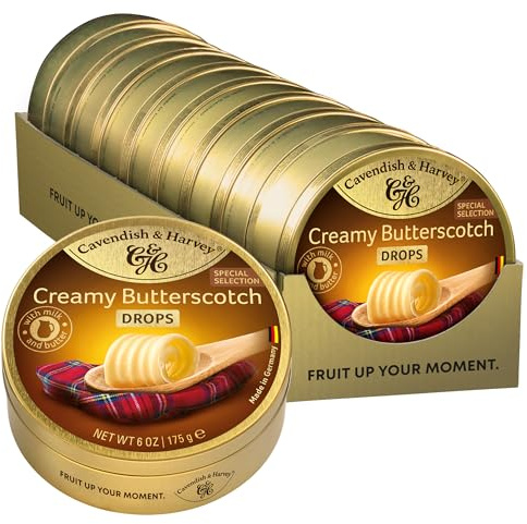 Cavendish & Harvey Travel Tin Creamy Butterscotch Drops 175 g (Pack of 9)