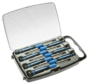 HÖGERT HT1S270 Precision Screwdriver, Blue/Black, 1.5 2 PH00 PH0 T5 T6 Torx T7 50mm