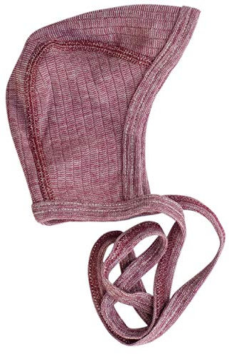 Cosilana, Baby Häubchen/Mütze, 45% KBA Baumwolle, 35% kbT Wolle, 20% Seide (50/56, Weinrot meliert)