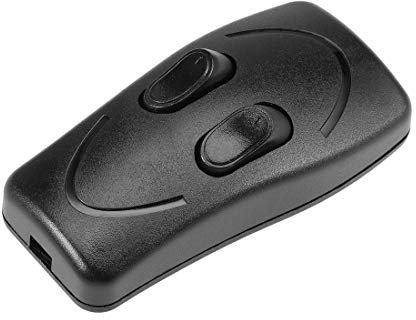 sourcing map Inline Schnurschalter AC 250V 1A Doppel Lampenlicht Wippschalter Schwarz
