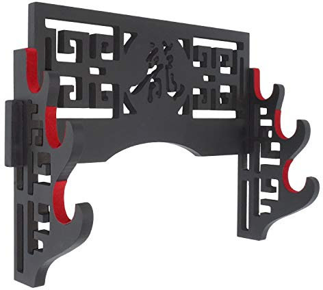 Moumou Velvet Protect Support Mural pour épée avec Bandes de Feutre pour Katana Wakizashi Genji et Samourai, Dragon - 3 Tier